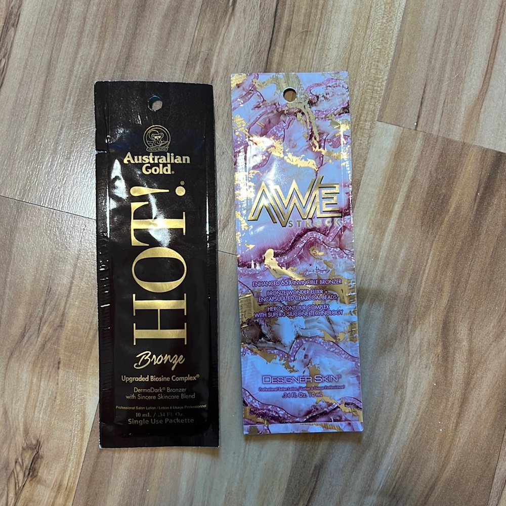 Tanning lotion packet